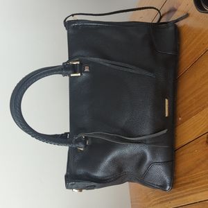 Rebecca Minkoff Black Leather Regan Satchel Tote